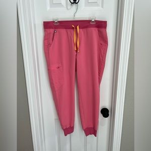 LIMITED EDITION COLOR NEON PINK FIGS SCRUB PANTS/JOGGERS SIZE LP